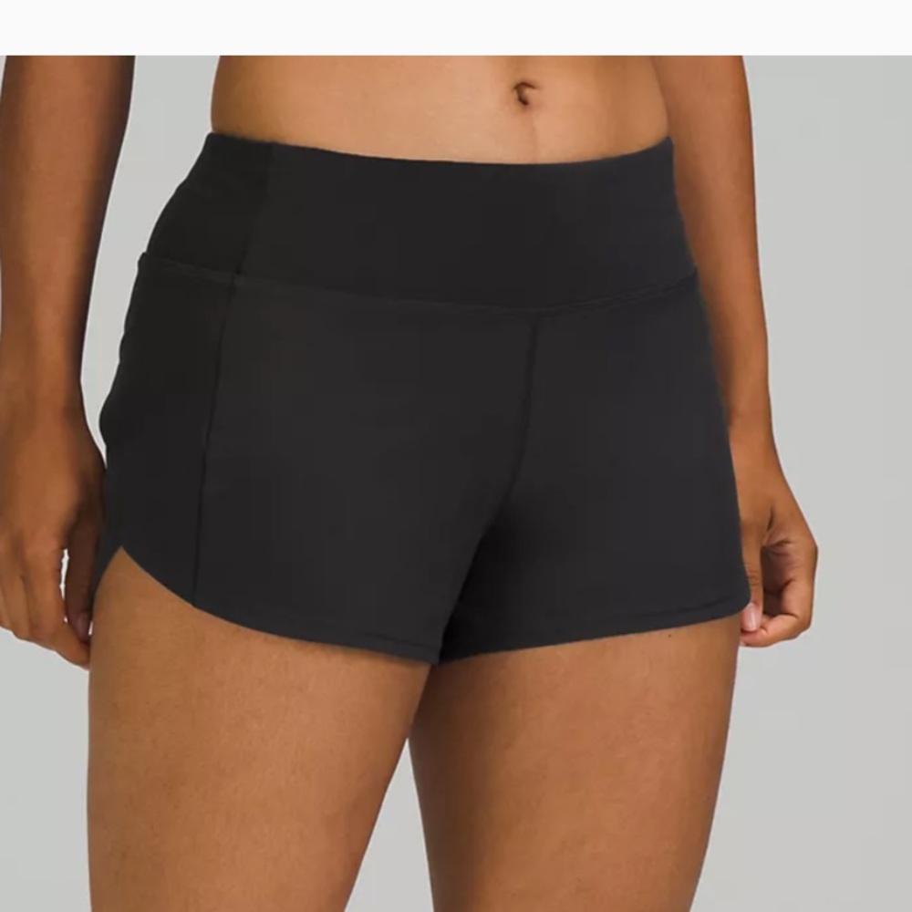 Lululemon black speed short 2.5” - size 2